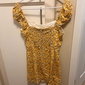 Yellow mini sundress with sunflowers